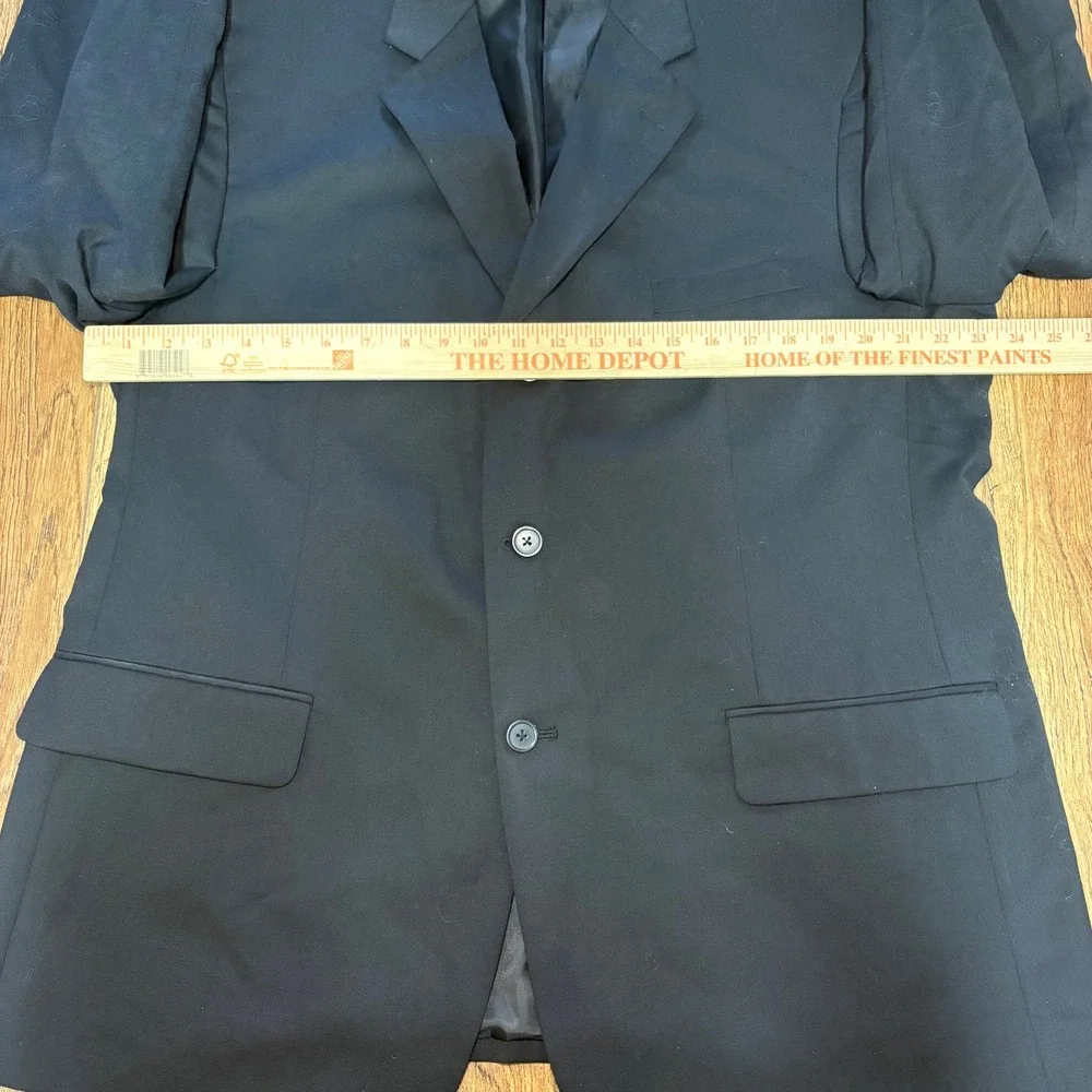 VTG Versini Mens Black 100% Wool 3 Button Blazer‎ Sport Coat Jacket 46R Classic